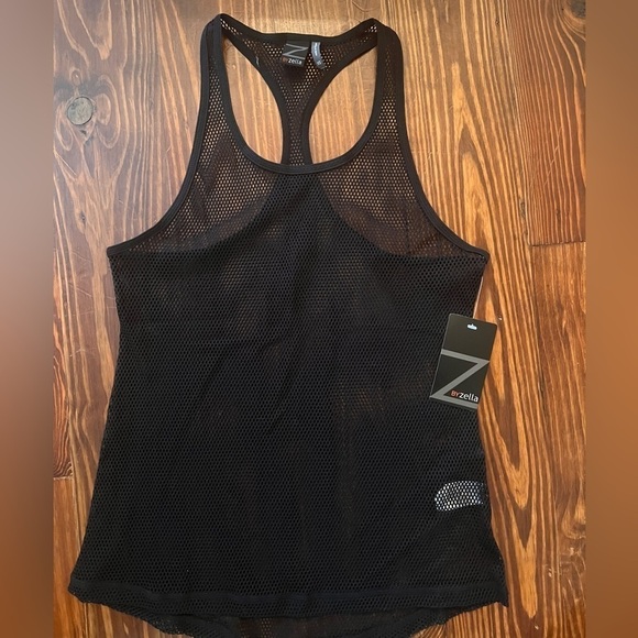 ZELLA Mesh Racerback Tank Workout NEW! Black XS - Picture 2 of 4